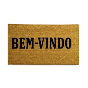 Tapete Capacho Fibra De Coco Estampado Bem Vindo 60Cm X 30Cm