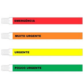 Kit 1000 Pulseiras Tyvek triagem Personalizadas - 4 Cores de Risco