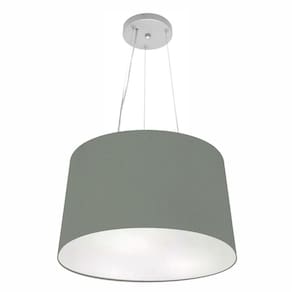 Lustre Pendente Cone Md-4153 Cúpula em Tecido 30/45x40cm Cinza Escuro - Bivolt