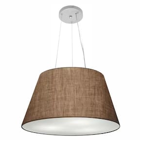 Lustre Pendente Cone Md-4141 Cúpula em Tecido 30/50x35cm Café - Bivolt