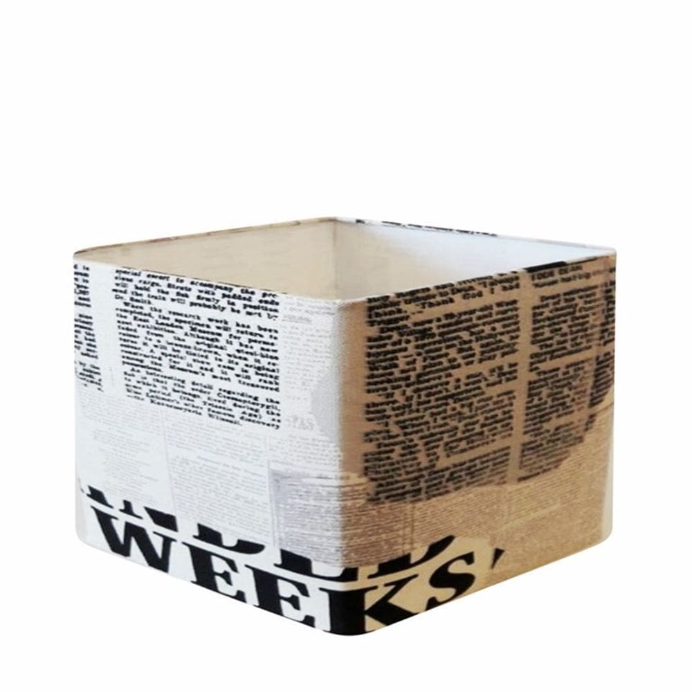 Cúpula em Tecido Quadrada Abajur Luminária Cp-25/35x35cm Ny-Jornal