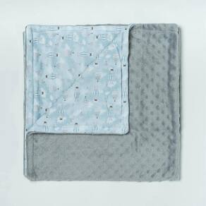 Cobertor Hug Fleece Dots Fun Linha Sonhe Alto Cinza