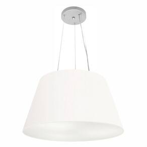 Lustre Pendente Cone Md-4141 Cúpula em Tecido 30/50x35cm Branco - Bivolt