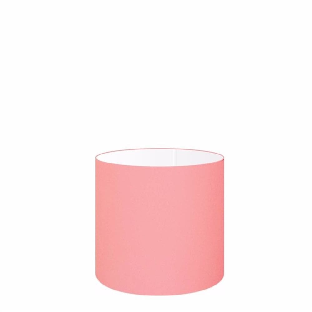 Cúpula em Tecido Cilindrica Abajur Luminária Cp-4046 18x18cm Rosa Bebê