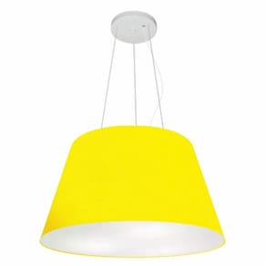 Lustre Pendente Cone Md-4141 Cúpula em Tecido 30/50x35cm Amarelo - Bivolt
