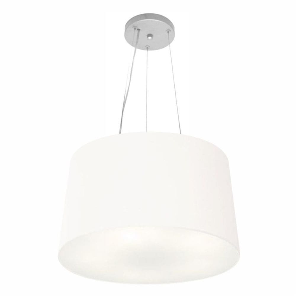 Lustre Pendente Cone Md-4153 Cúpula em Tecido 30/45x40cm Branco - Bivolt
