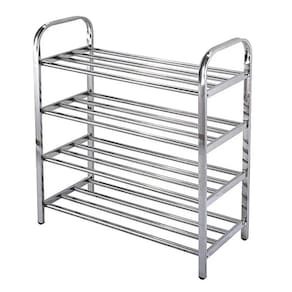 Sapateira Prateleira Inox 4 Andares Sapato Calçado Tenis Estante Casa Sala Corredor Recepçao Entrada Organizador Multiuso