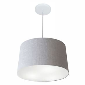 Lustre Pendente Cone Md-4156 Cúpula em Tecido 30/45x40cm Rustico Cinza - Bivolt