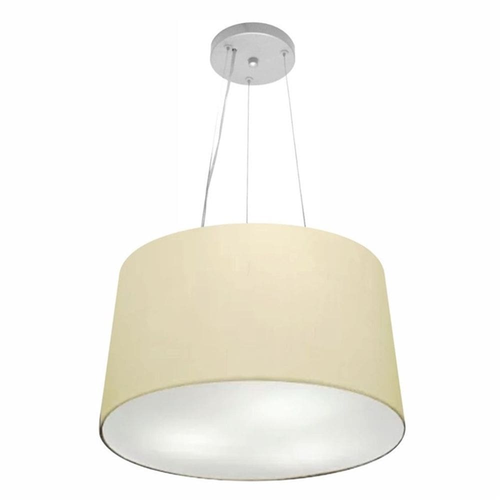 Lustre Pendente Cone Md-4153 Cúpula em Tecido 30/45x40cm Algodão Crú - Bivolt