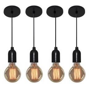 Kit/4 Lustre Pendente Luminária Md-4149 Suporte Para Lâmpada / Não Inclusa - Bivolt