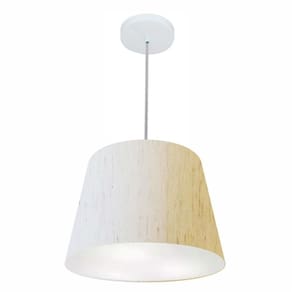 Lustre Pendente Cone Md-4155 Cúpula em Tecido 30/40x30cm Linho Bege - Bivolt