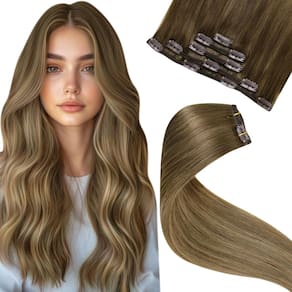 Extensões de cabelo Clip in LaAvoo Real Human Hair 16 polegadas 80g