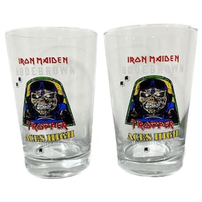 2 Copo Cerveja Iron Maiden Aces High Trooper 350Ml Caldereta