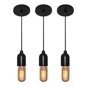 Kit/3 Luminária Lustre Retro Md-4149 Suporte Para Lâmpada / Não Inclusa - Bivolt