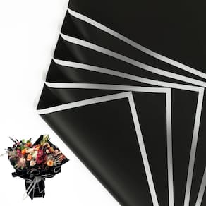 Papel de embrulho de flores NESCCI Waterproof 20 folhas preto