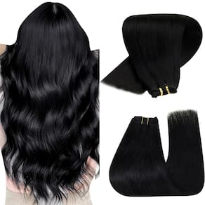 Extensões de cabelo Hetto Sew in Real Human Hair 30cm 70g Jet Black