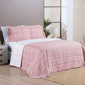 Cobre Leito Austin King 03 Peças - Rosa