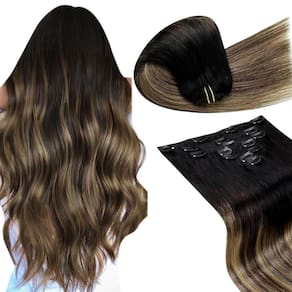 Extensões de cabelo Clip in LaAvoo Black Ombre 45cm 120g