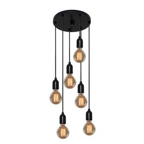 Lustre Pendente Luminária Retro Md-4162/6 Suporte Para Lâmpada / Não Inclusa - Bivolt