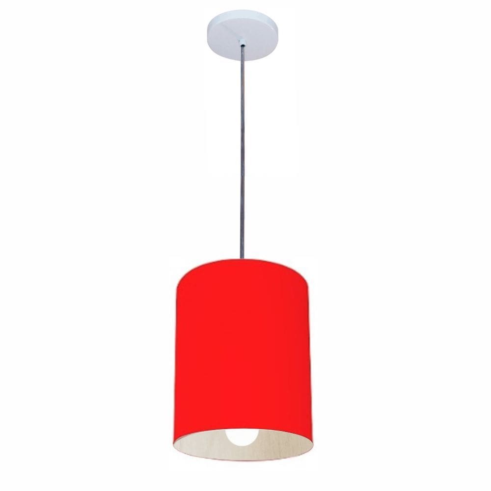 Lustre Pendente Cilíndrico Vivare Md-4200 Cúpula em Tecido 14x15cm - Bivolt