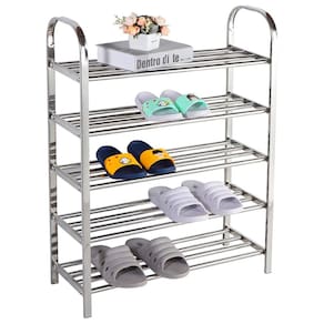 Sapateira Prateleira Inox 5 Andares Sapato Calçado Tenis Estante Rack Casa Corredor Recepçao Entrada Organizador Multiuso