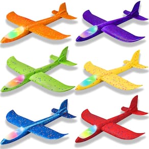 Avião Toy CUKU com luz LED de 17,5 cm, pacote com 6 unidades