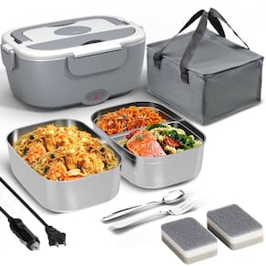 Aquecedor elétrico de alimentos com lancheira de 1,5 L para viagens de carro e caminhão