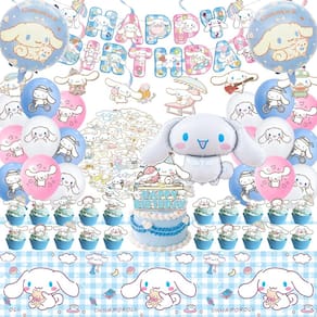Conjunto de artigos de festa AVONO Cinnamoroll Birthday 101 unidades para crianças