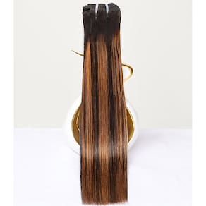 Pacotes de cabelo MLIP Raw Indian Straight 10" Brown Highlight