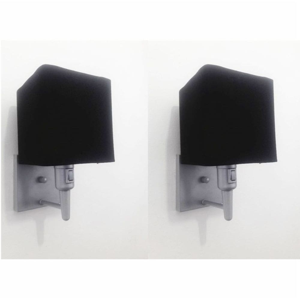 Kit/2 Arandela Quadrada Md-2019 Cinza C/ Inter Liga e Desl Cúpula em Tecido Preto - Bivolt