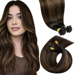 Extensões de cabelo LaAvoo U Tip Dark Brown Balayage 18" 50g/pacote