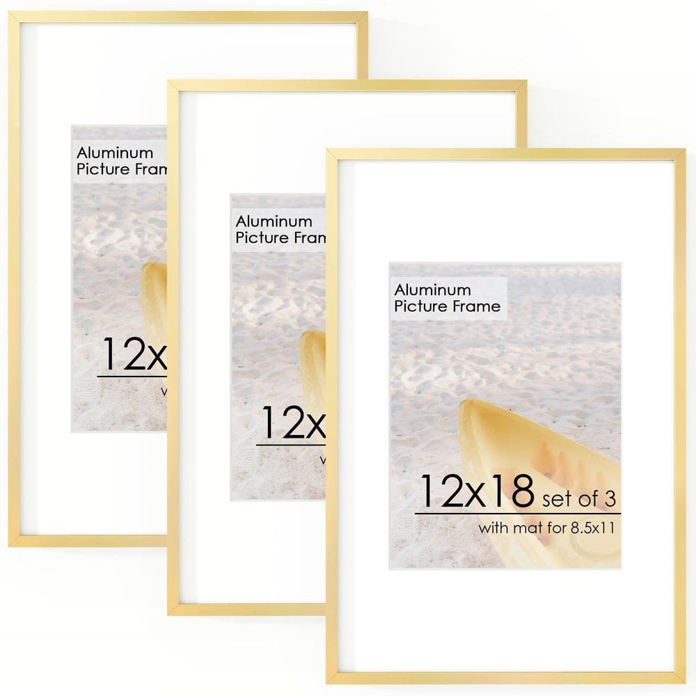 Porta-retratos FLYJOE 12x18 cm de alumínio com vidro temperado