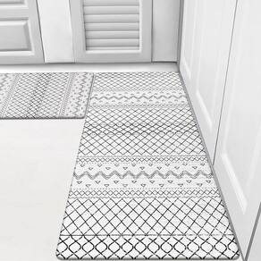 Conjunto de tapetes de cozinha HEBE Anti Fatigue, antiderrapante, impermeável, 2 unidades