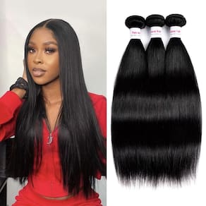 Pacotes de cabelo Klinner 12A Straight 100% Brazilian Virgin x3