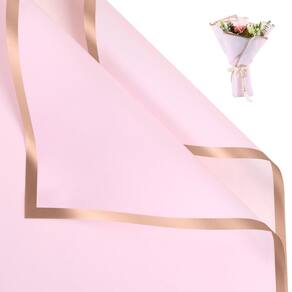 Papel de embrulho de flores NESCCI Waterproof 20 folhas (rosa pastel)