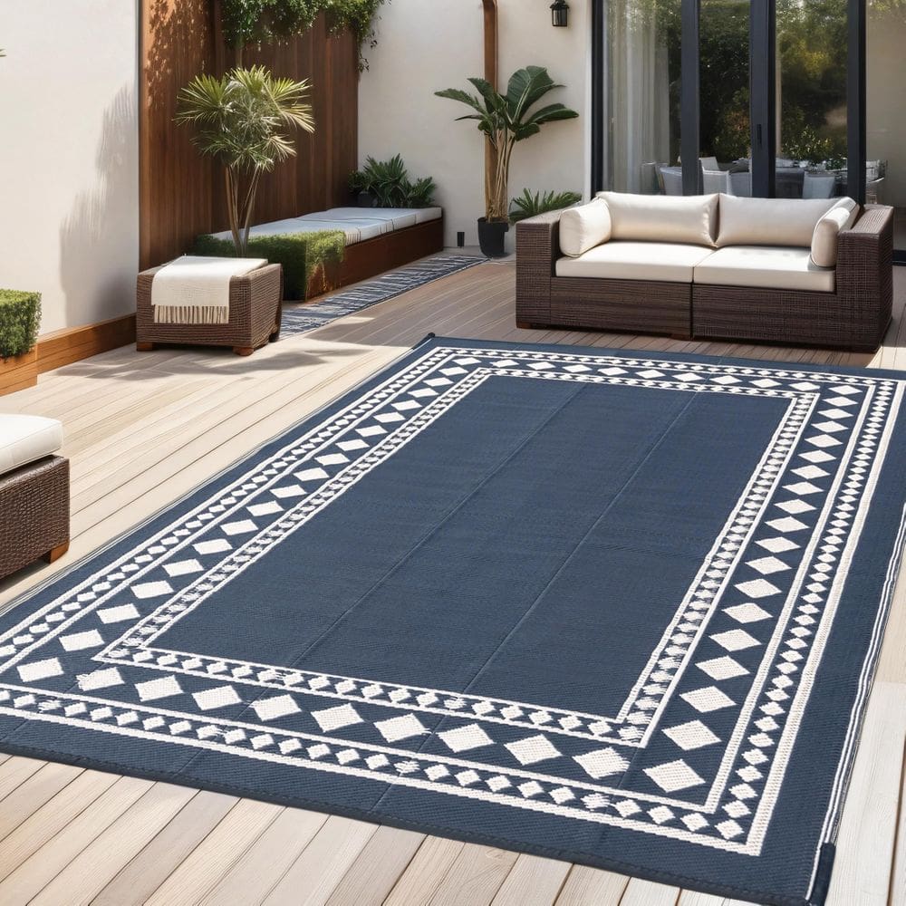 Tapete de exterior RURALITY Waterproof 150x240cm preto/bege