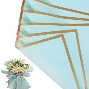 Papel de embrulho de flores NESCCI Waterproof 20 folhas azul claro