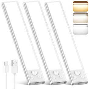 Under Cabinet Lights Brightever de 68 LEDs recarregáveis, 3 pacotes