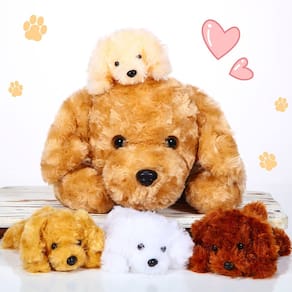 Cachorro de pelúcia Skylety Golden Retriever com cachorros, 5 unidades