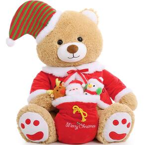 Ursinho de pelúcia de Natal MoriSmos 62 cm com brinquedos