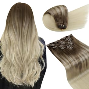 Extensões de cabelo Clip in LaAvoo Light Brown to Blonde 120g