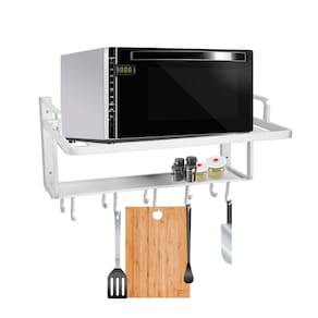 Suporte de prateleira para forno de microondas GLOGLOW Space Alumínio de dupla camada