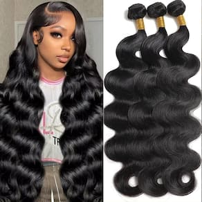 Pacotes de cabelo MDL Body Wave 100% cabelo virgem brasileiro 3x22cm