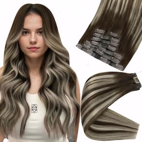 Extensões de cabelo Clip in Full Shine 22 cm Cabelo humano 120 g