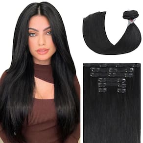 Extensões de cabelo Ukira Black Real Human Hair 22 polegadas 70g