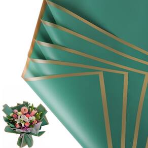 Papel de embrulho de flores NESCCI Waterproof 20 folhas verde escuro