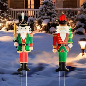Decorações de Natal Yard Stakes Metal Nutcracker Soldier