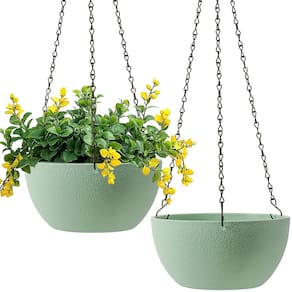 Plantador suspenso T4U de plástico verde pequeno de 20 cm para plantas de interior