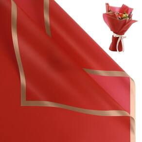 Papel de embrulho de flores NESCCI Waterproof 20 folhas Big Red