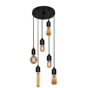Lustre Pendente Luminária Retro Md-4162/6 Suporte Para Lâmpada / Não Inclusa - Bivolt